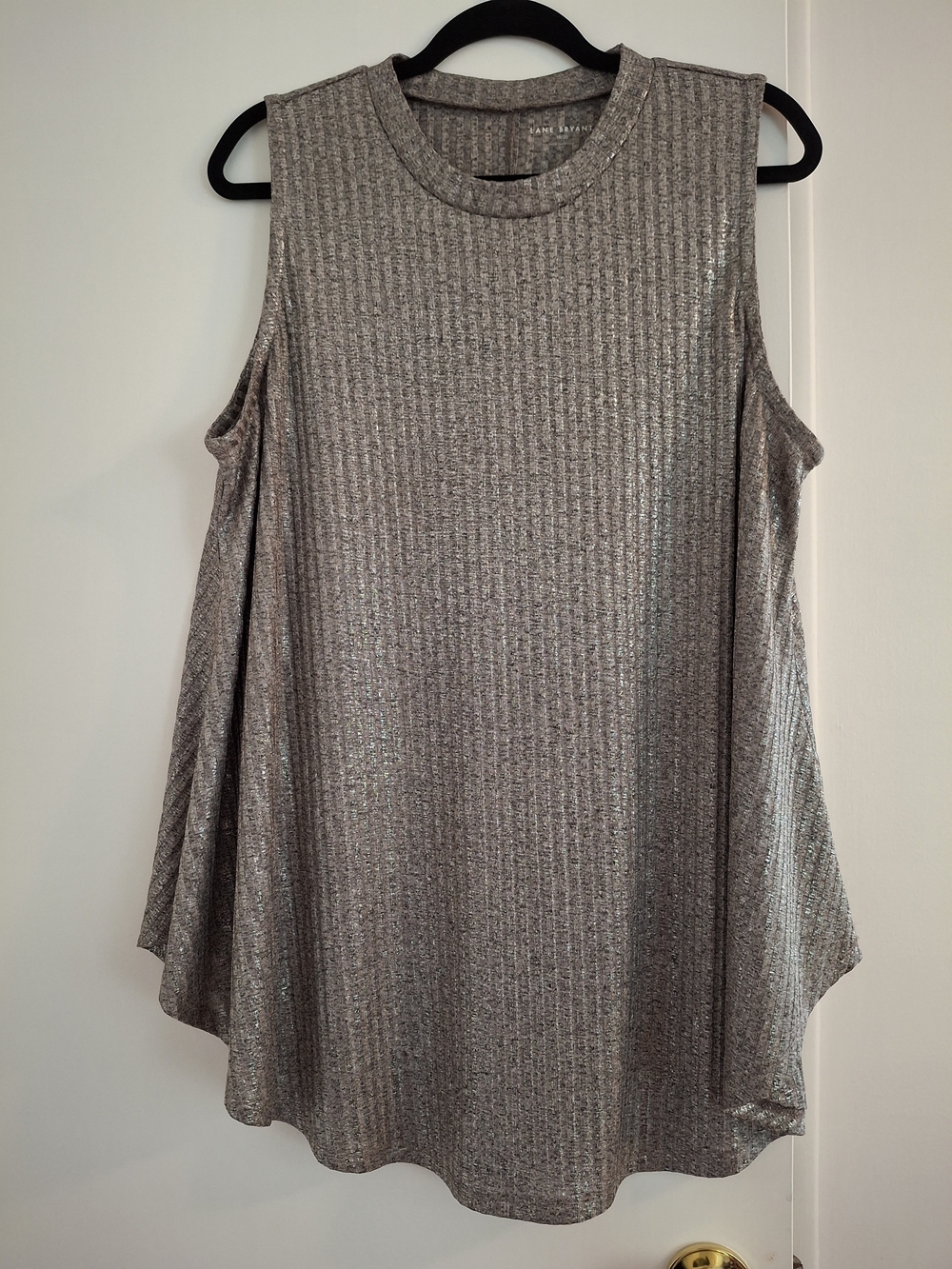 Lane Bryant Grey Swing Tank Top With Metallic Shimmer. Size 18/20.